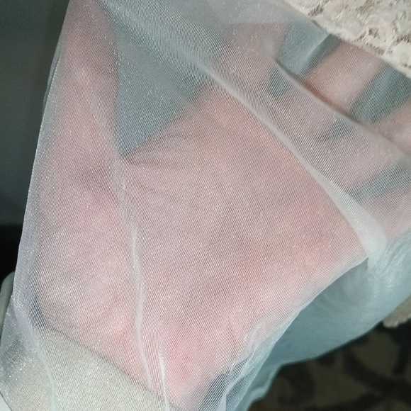 Vintage Lace Trim Nightgown / Slip Dress — White - Picture 8 of 12